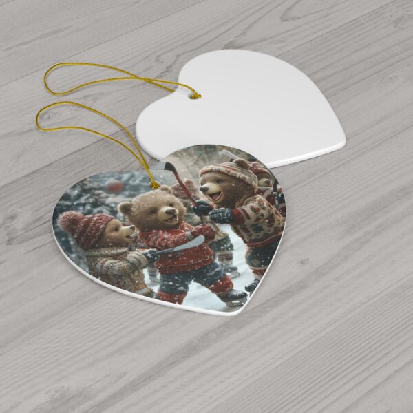 Bear Cubs Hockey Team Christmas Ceramic Ornament, 4 Shapes - Image 4