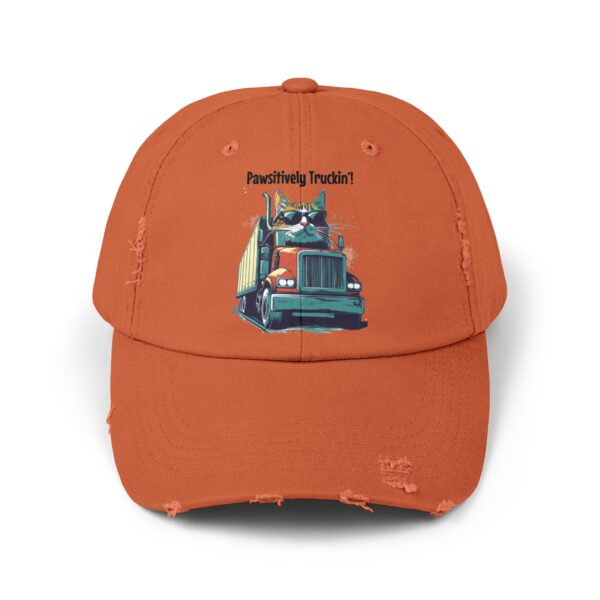 Pawsitively Truckin'! Unisex Distressed Cap - Image 5