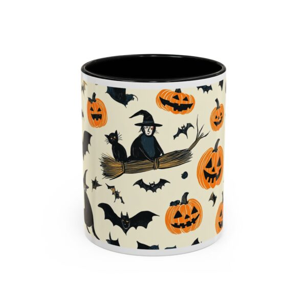 Flying Cats & Kitties Halloween Series Two Accent Coffee Mug (11, 15oz)