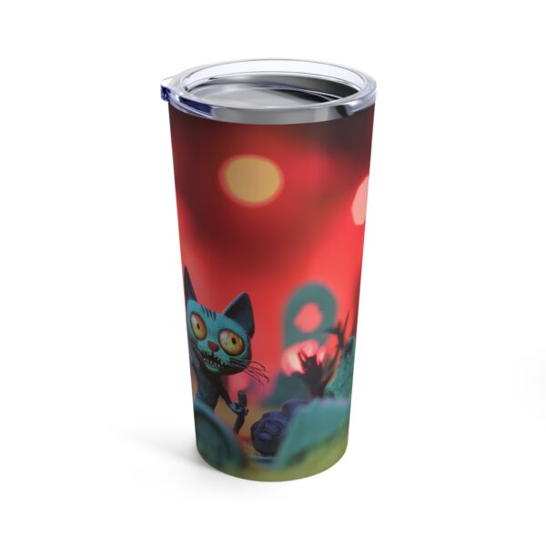 Zombie Kitties in the Graveyard Halloween Tumbler 20oz - Image 3