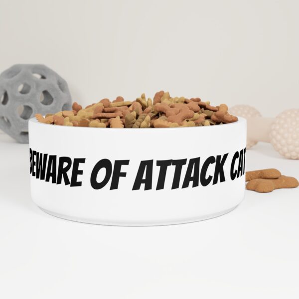 Beware of Attack Cat Pet Bowl - Image 5