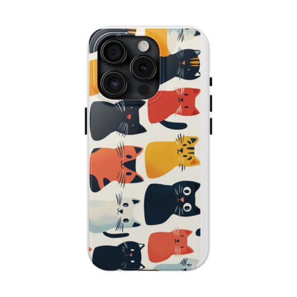 Happy Cats Lined Up Tough Phone Cases - Image 18