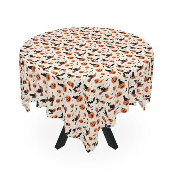 Kitty Witchy Halloween Tablecloth - Image 3