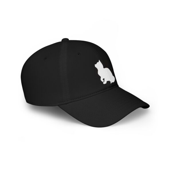 Cat Silhouette Low Profile Baseball Cap - white Low Profile Baseball Cap - Image 11