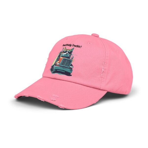 Pawsitively Truckin'! Unisex Distressed Cap - Image 10