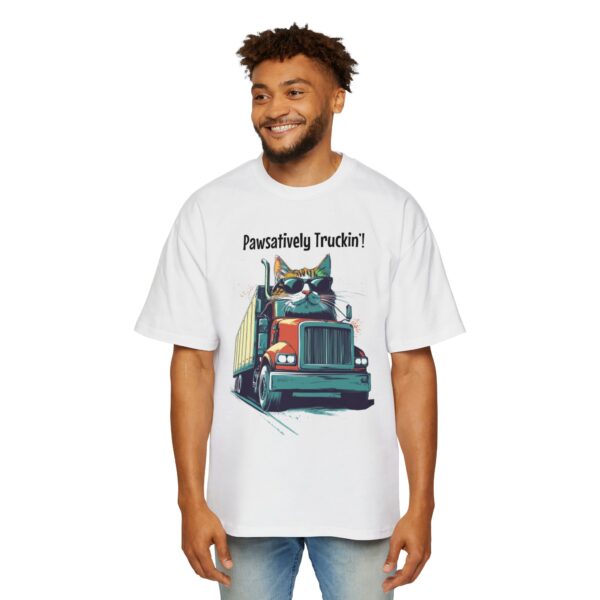 Pawsatively Truckin'! Men's Heavy Oversized Tee