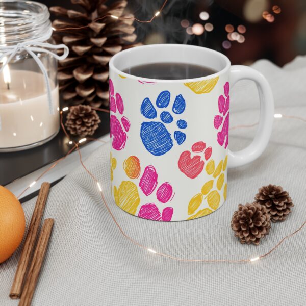 Colorful Dog Paws Mug 11oz - Image 4