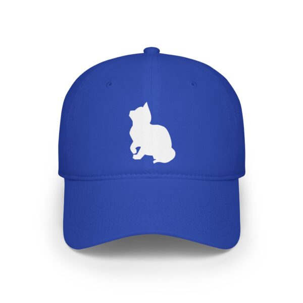 Cat Silhouette Low Profile Baseball Cap - white Low Profile Baseball Cap - Image 16