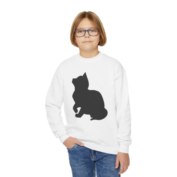 Cat Silhouette Youth Crewneck Sweatshirt - Image 11