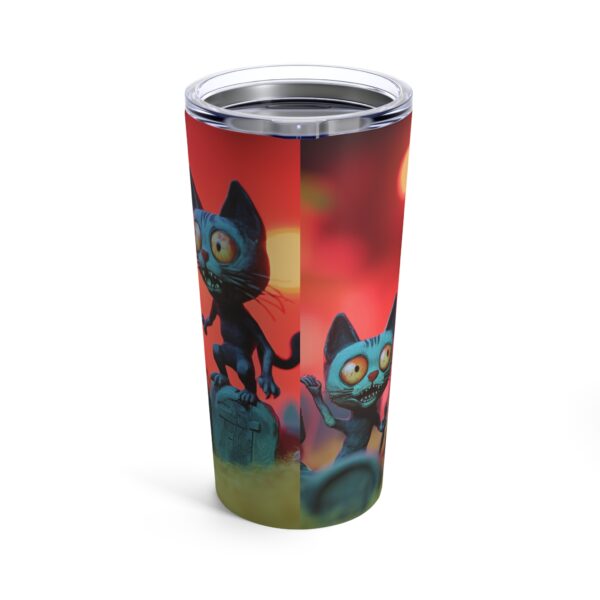 Zombie Kitties in the Graveyard Halloween Tumbler 20oz - Image 2