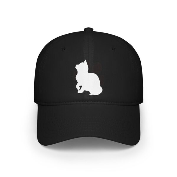 Cat Silhouette Low Profile Baseball Cap - white Low Profile Baseball Cap - Image 9