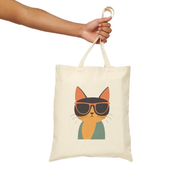 Cool Kitty Cotton Canvas Tote Bag - Image 3