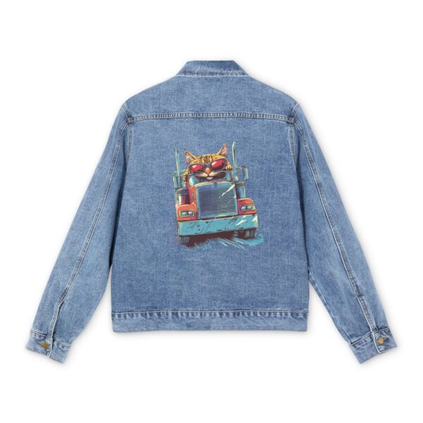 Cat Trucker Men's Denim Jacket - Image 2