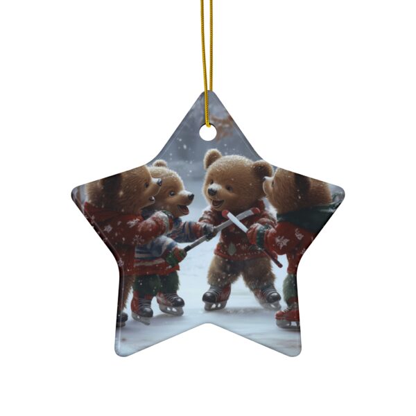 Bear Cubs Hockey Team Christmas Ceramic Ornament, 4 Shapes - Image 5