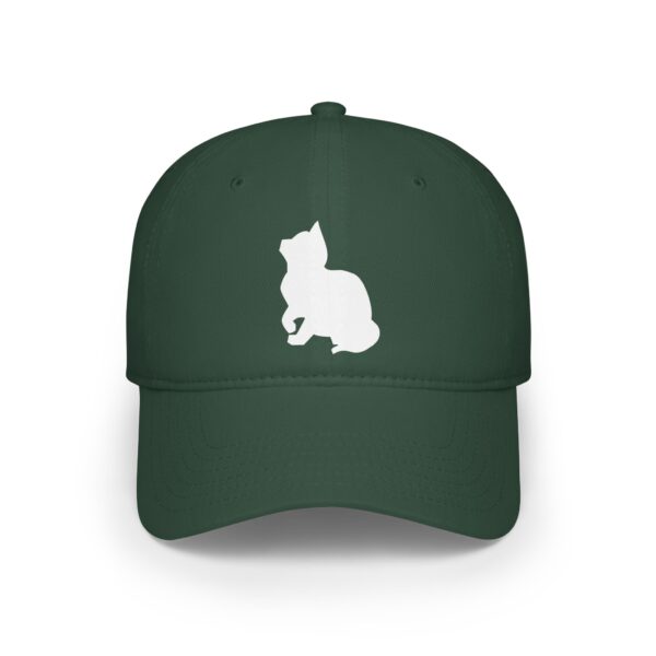 Cat Silhouette Low Profile Baseball Cap - white Low Profile Baseball Cap - Image 12