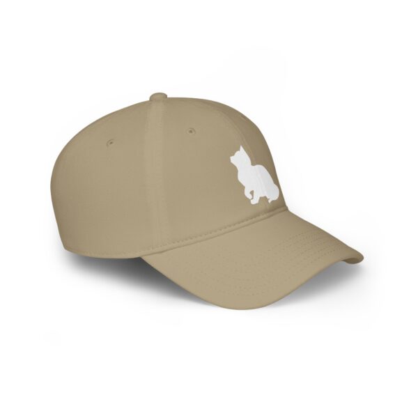 Cat Silhouette Low Profile Baseball Cap - white Low Profile Baseball Cap - Image 7