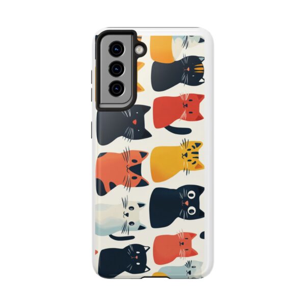 Happy Cats Lined Up Tough Phone Cases - Image 10