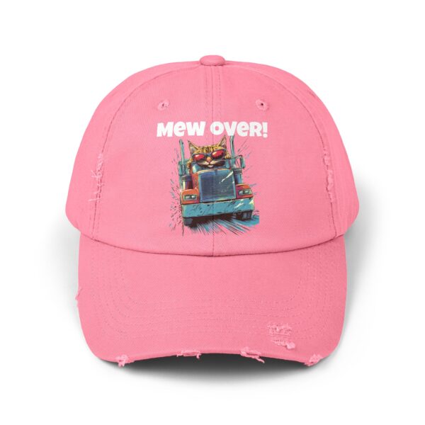 Mew Over! Cat Trucker Series One Unisex Distressed Cap - Image 11