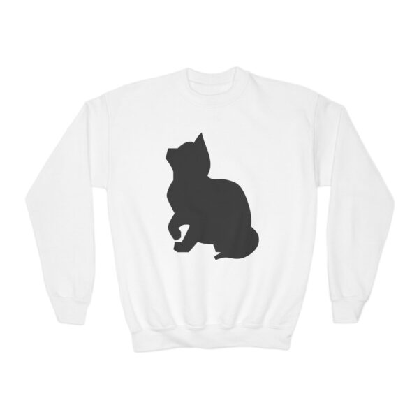 Cat Silhouette Youth Crewneck Sweatshirt - Image 9