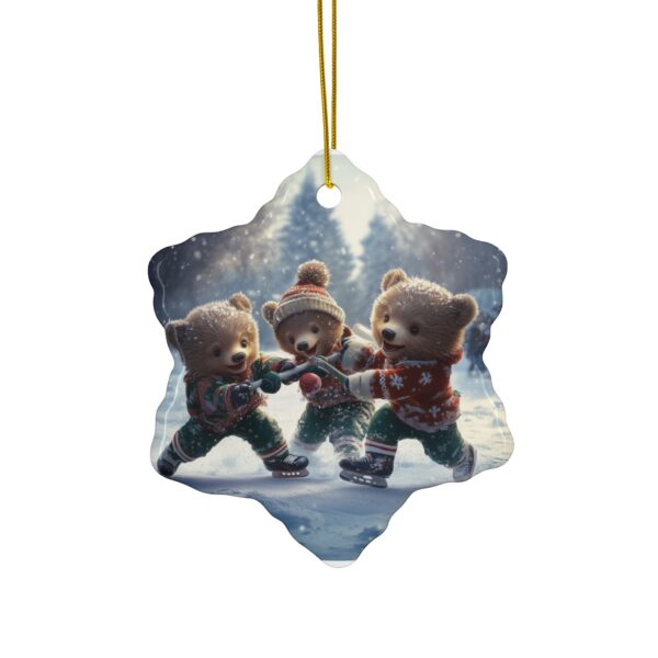 Bear Cubs Hockey Team Christmas Ceramic Ornament, 4 Shapes - Image 7