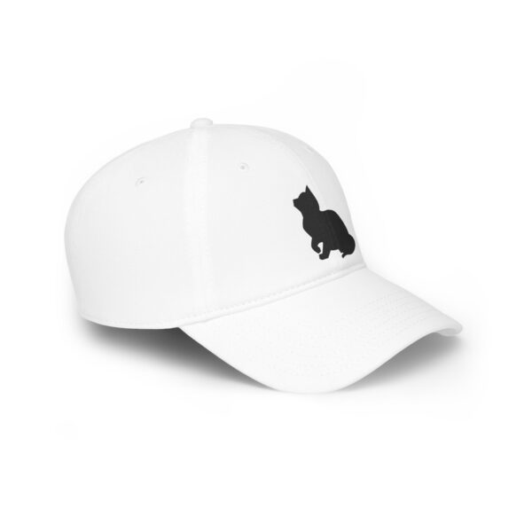 Cat Silhouette Low Profile Baseball Cap - white Low Profile Baseball Cap - Image 3