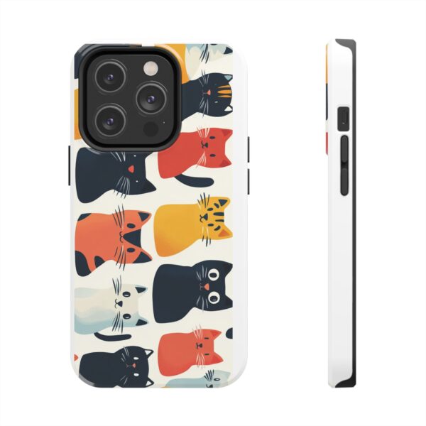 Happy Cats Lined Up Tough Phone Cases - Image 15