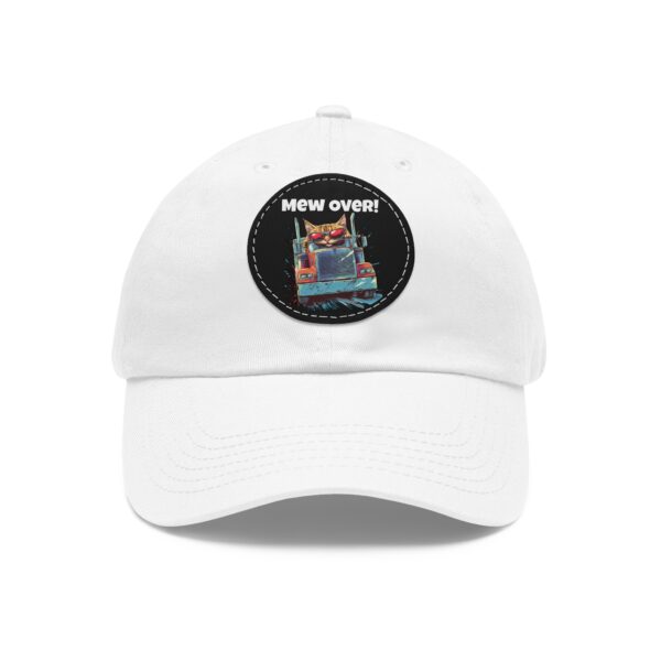 Mew Over! Cat Trucker Series Two Dad Hat with Leather Patch (Round) - Image 5