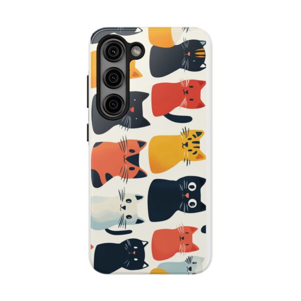 Happy Cats Lined Up Tough Phone Cases - Image 16