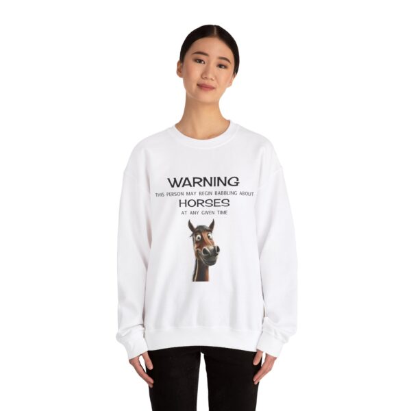 WARNING This Person May Begin Babbling About Horses...Unisex Heavy Blend™ Crewneck Sweatshirt - Image 8