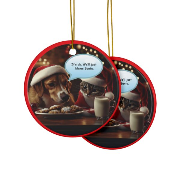 Dog & Cat Fool Humans Ceramic Ornaments, 2-Side Print, (1pc, 3pcs, 5pcs, 10pcs) - Image 2