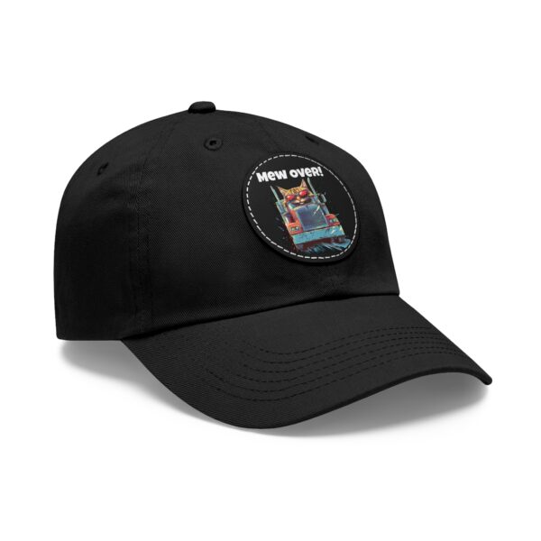 Mew Over! Cat Trucker Series Two Dad Hat with Leather Patch (Round) - Image 2