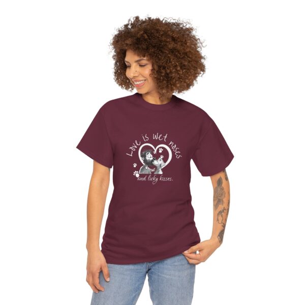 Love is Wet Noses and Licky Kisses Unisex Heavy Cotton Tee - Image 6