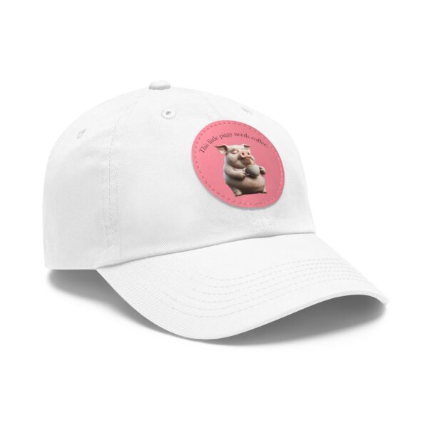 This Little Piggy Needs Coffee Dad Hat with Leather Patch (Round) - Image 2