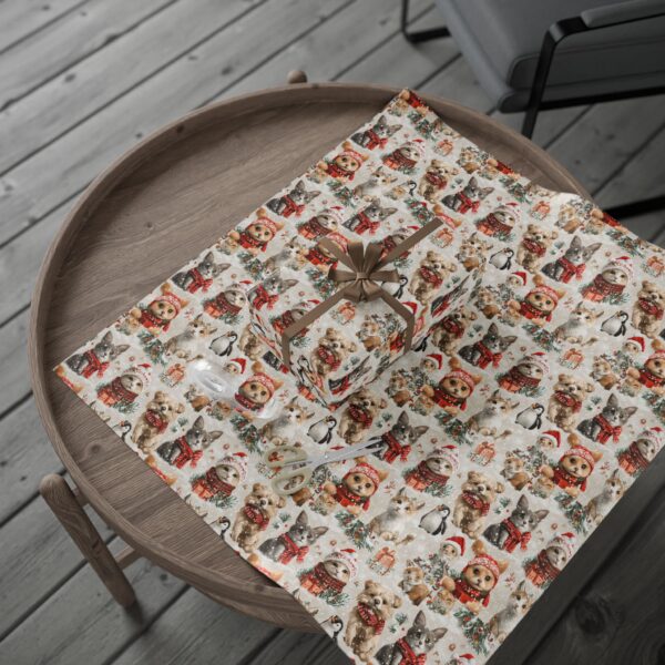 Snowy Winter Day Friends Christmas Wrapping Papers - Image 3