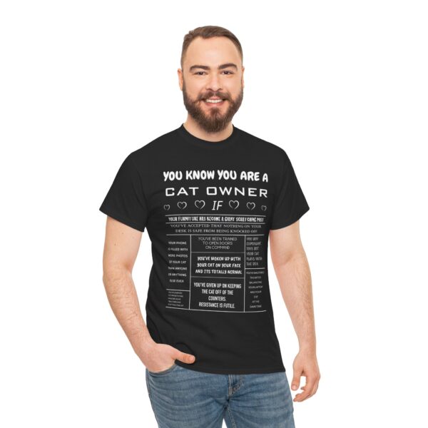 You Know You Are a Cat Owner If... Funny Cat Cotton Tee - Image 6