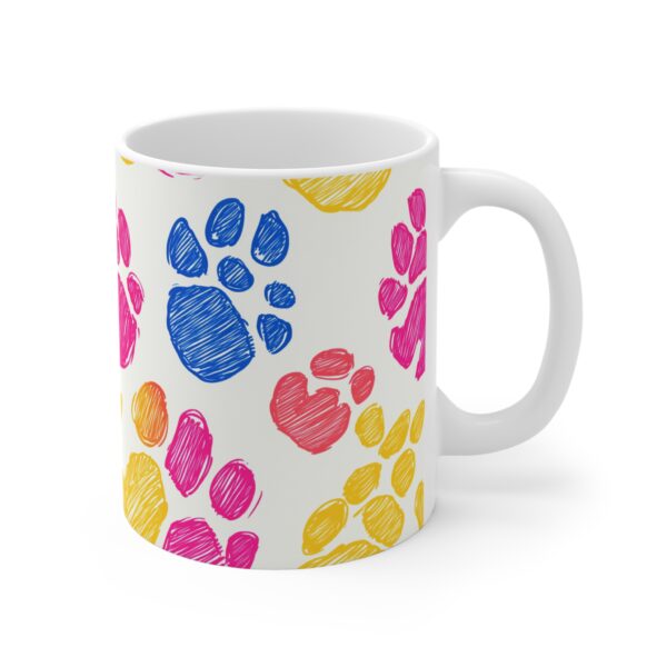 Colorful Dog Paws Mug 11oz - Image 3