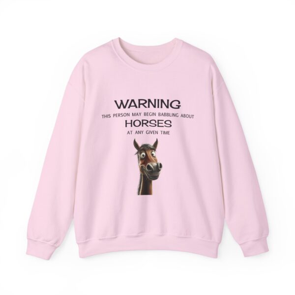 WARNING This Person May Begin Babbling About Horses...Unisex Heavy Blend™ Crewneck Sweatshirt - Image 5