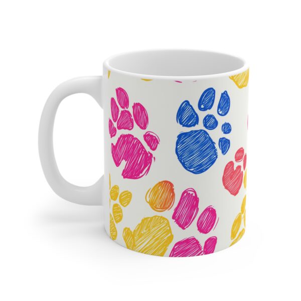 Colorful Dog Paws Mug 11oz - Image 2