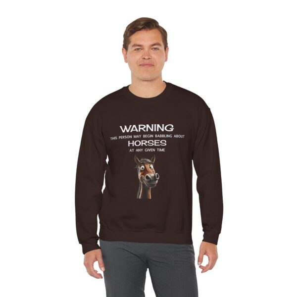 WARNING This Person May Begin Babbling About Horses...Unisex Heavy Blend™ Crewneck Sweatshirt - Image 2