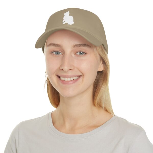 Cat Silhouette Low Profile Baseball Cap - white Low Profile Baseball Cap - Image 8