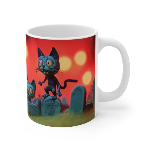 Zombie Kitties in the Graveyard Mug 11oz - Image 3