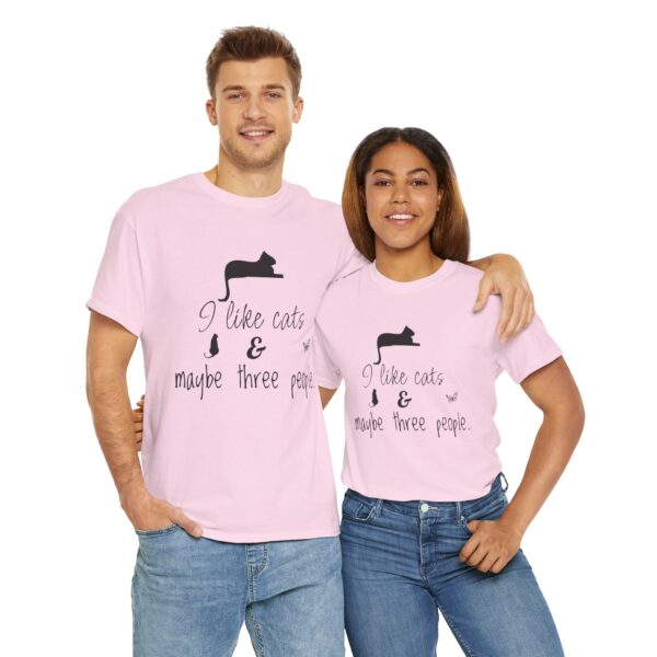 I Like Cats and Maybe Three People Unisex Heavy Cotton Tee - Image 11