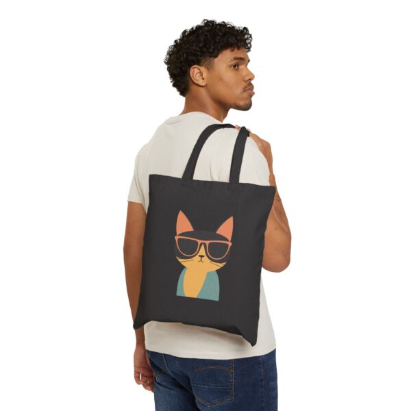 Cool Kitty Cotton Canvas Tote Bag - Image 6