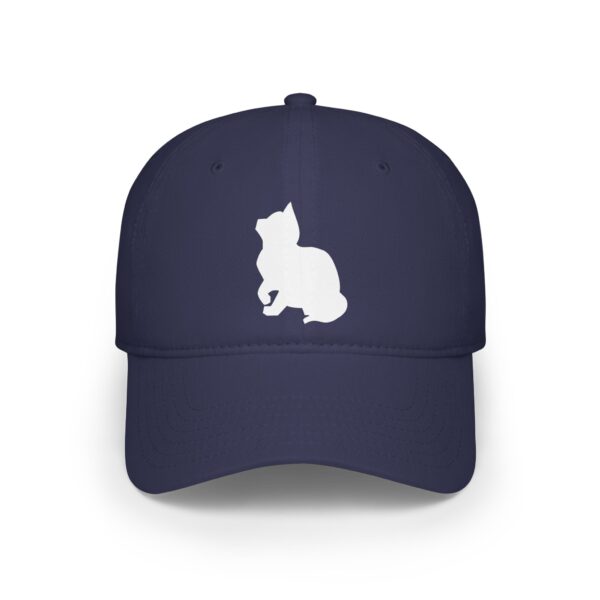 Cat Silhouette Low Profile Baseball Cap - white Low Profile Baseball Cap - Image 20