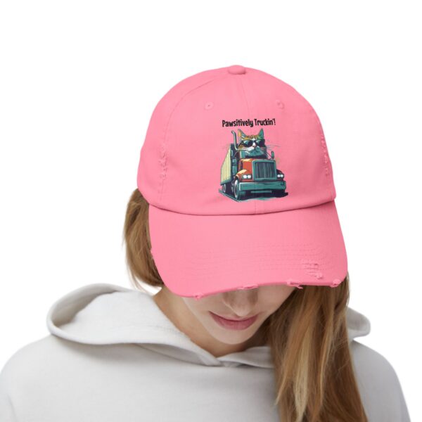 Pawsitively Truckin'! Unisex Distressed Cap - Image 12