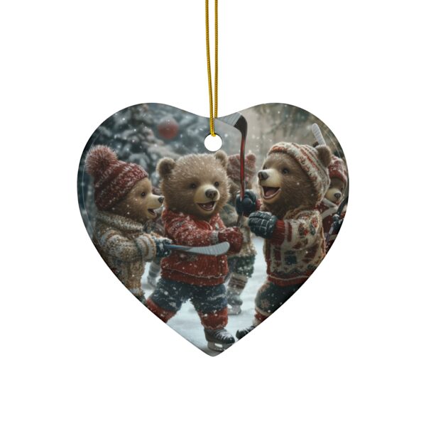 Bear Cubs Hockey Team Christmas Ceramic Ornament, 4 Shapes - Image 3