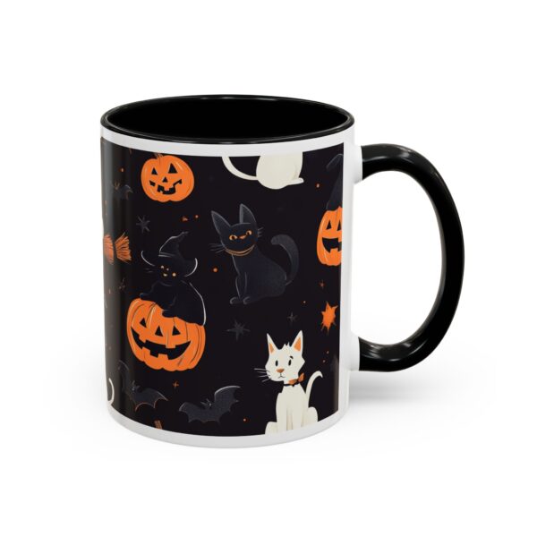 Flying Cats & Kitties Halloween Series One Accent Coffee Mug (11, 15oz) - Image 2