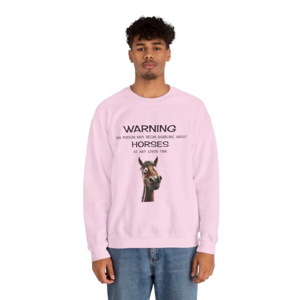 WARNING This Person May Begin Babbling About Horses...Unisex Heavy Blend™ Crewneck Sweatshirt - Image 6