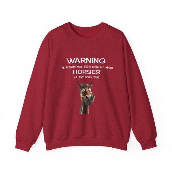 WARNING This Person May Begin Babbling About Horses...Unisex Heavy Blend™ Crewneck Sweatshirt - Image 3