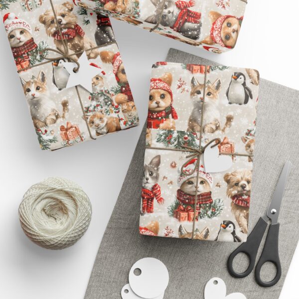 Snowy Winter Day Friends Christmas Wrapping Papers - Image 5